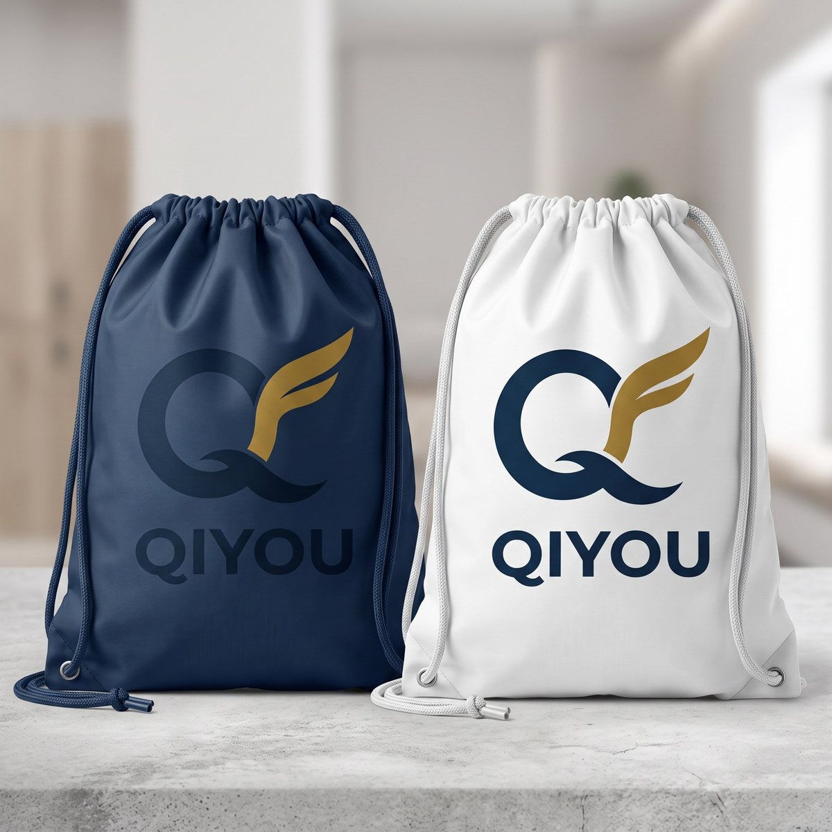 Custom printed drawstring bags