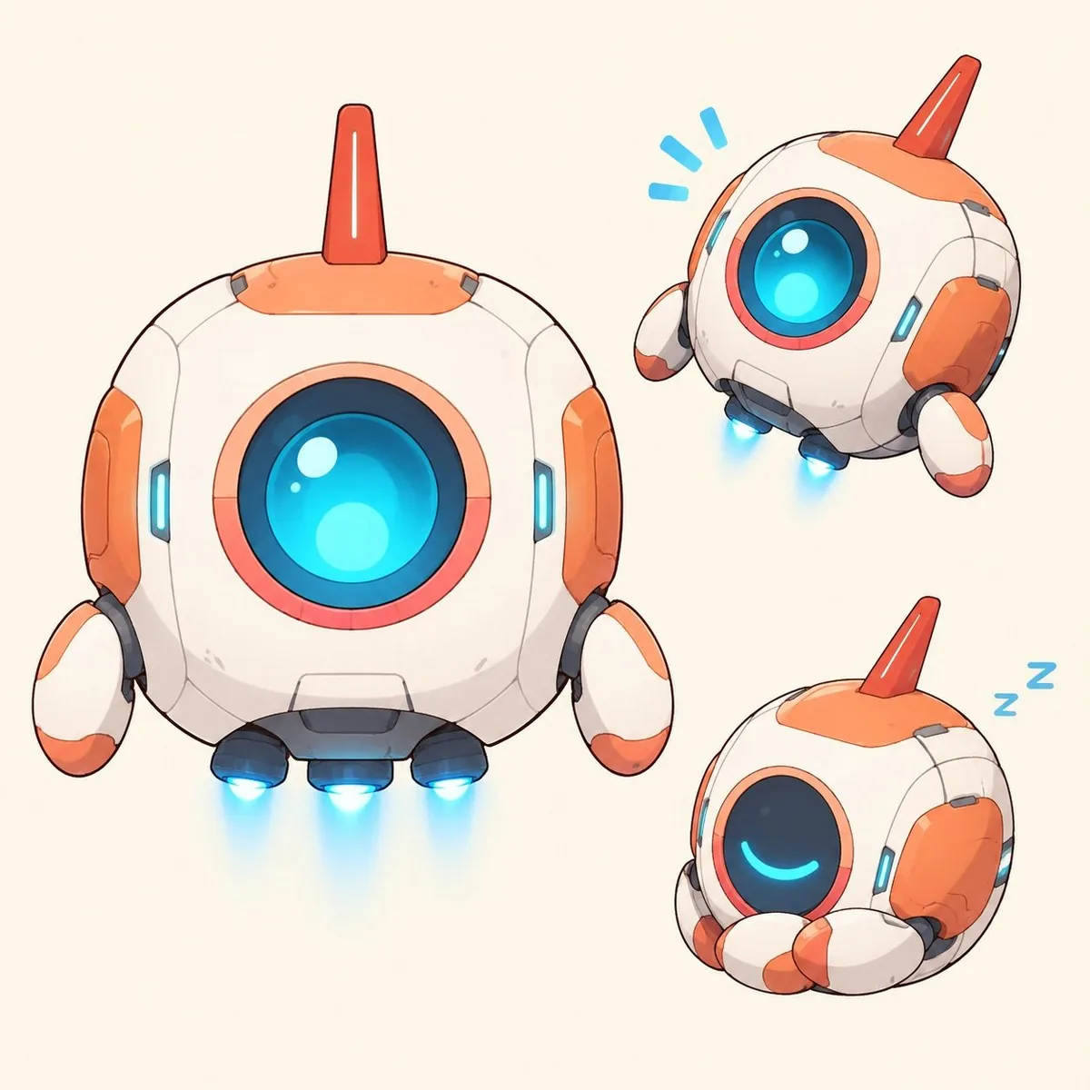 Second original character — floating robot companion