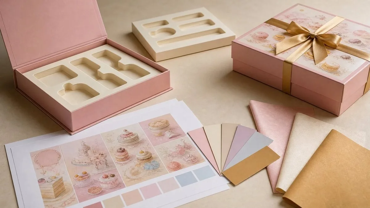Sampling bench — proof, swatches and the finished box