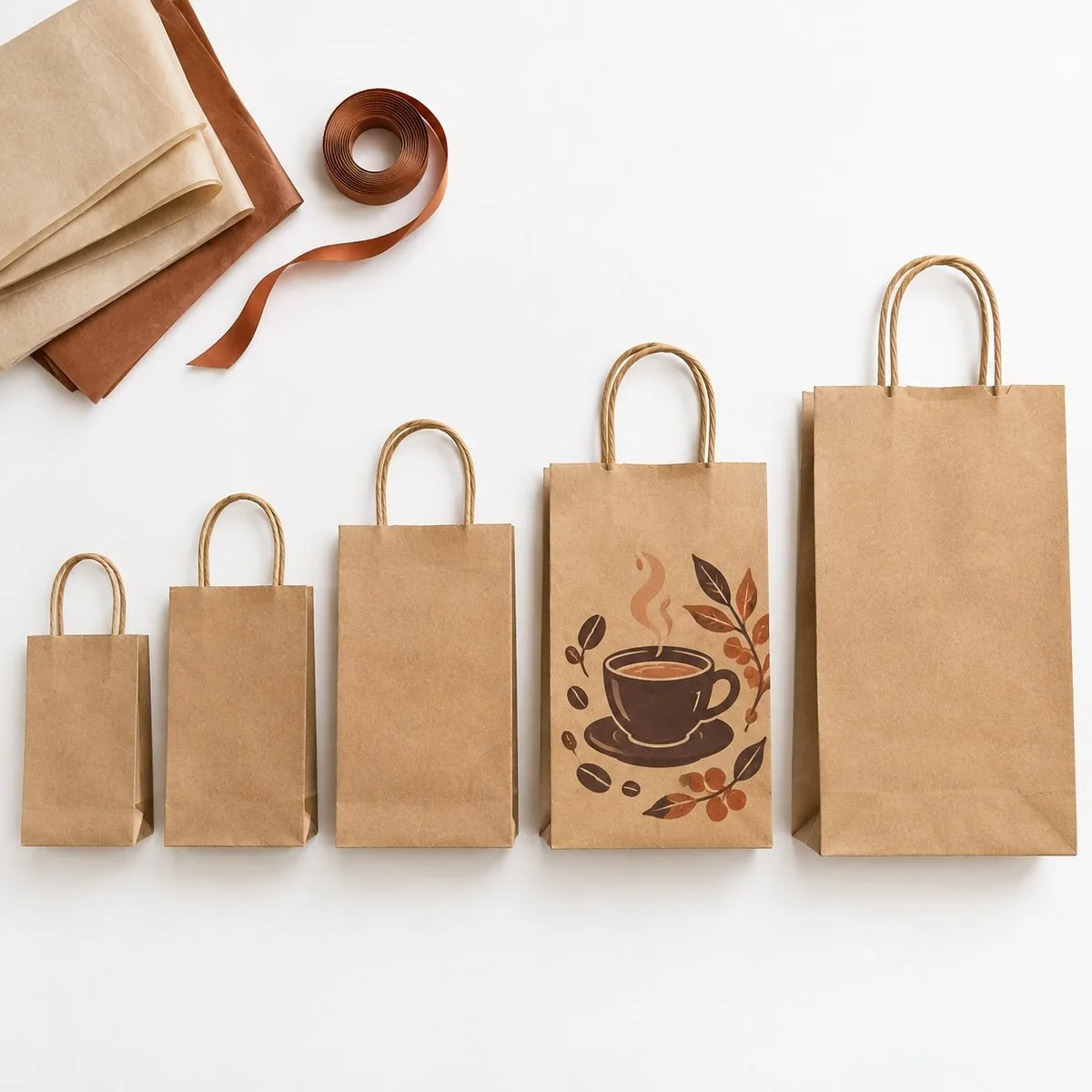 Kraft shoppers — twisted paper handles