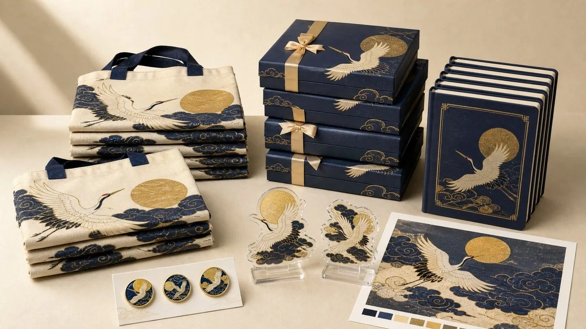 Cultural gift box set — indigo wrap, four fitted pieces